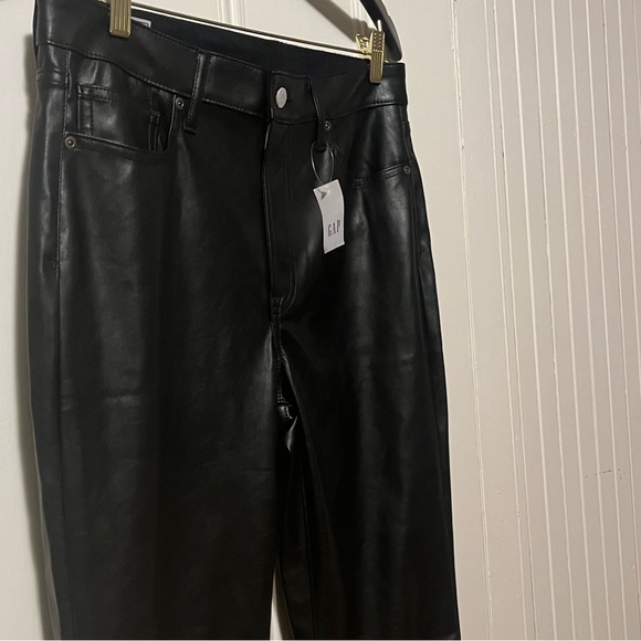 Gap High Rise Vegan Leather '70s Flare Pants, size L - Picture 10 of 11